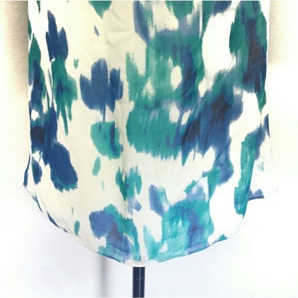 KENNETH Cole Watercolor Silk Blouse  Wide Shoulder - Picture 3 of 7